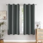 HOMEMONDE Blackout Curtains 5 Feet Set of 2 - Thermal Insulated, Noise Reduced Window Curtain, 71% Room Darkening - Grey (60 Inches, 152.4L x 118W CM)