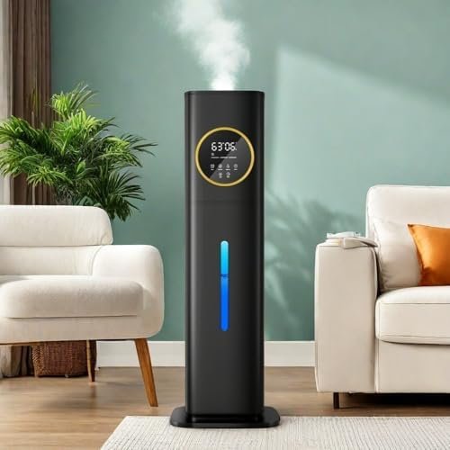 Humidifiers for Bedroom, 2.1Gal/8L Humidifier large room with Essential Oil Diffuser, Top Fill Whole House Cool Mist Humidifiers for Plants Baby Kids Adults(Black)