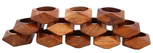 India Trend Handmade Wood Napkin Ring Set 12 Artisan Crafted Best Ideas Dinner Party D�cor