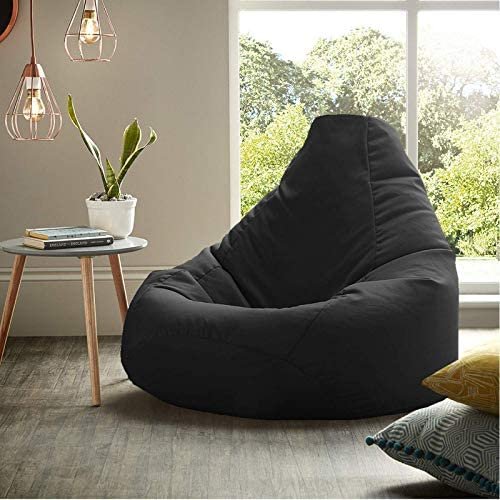 Inkcraft Leatherette Bean Bag Cover Without Beans Beanbag Chair for Home, Office, Bedroom & Room(Black,XL)
