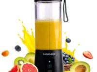InstaCuppa Portable Blender for Smoothie and Juices, Milk Shakes, Crushing Ice, USB Rechargeable Blender Machine for Kitchen with 2000 mAh Battery, 150 W Motor, 400 ML, Built-in Jar (Normal Edition)