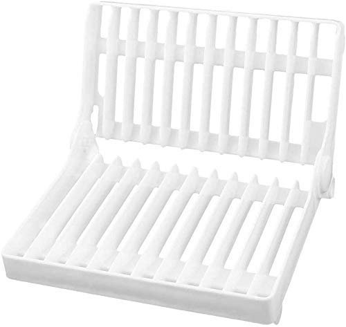 KINZILLA Plastic 12 Slots Foldable Dish Rack Stand Drainer Drying Rack Organizer Kitchen Tool