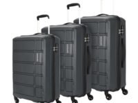 Kamiliant by American Tourister Harrier 3 Pc Set 56 cms, 68 cms & 78 cms- Small, Medium & Large Polypropylene (PP) Hard Sided 4 Wheels Spinner Luggage/Suitcase/Trolley Bag (Iron Grey)