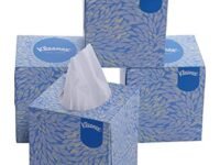 Kleenex® 2 ply Facial Tissue Cube Box, 80 Pulls, Pack of 4 (Total 320 Sheets) (60042)