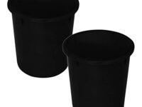 Kuber Industries Plastic Open Dustbin, Garbage Bin For Home, Kitchen, Office, Capicity 5 Ltr, Pack of 2 (Black)-47KM01031