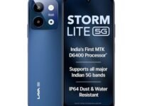 Lava Storm Lite 5G (Astral Blue, 4+4*GB RAM, 64GB Storage) | India's First MTK Dimensity 6400 Processor | 50MP AI Camera | IP64 Rated | 120 Hz Display | 5000mAh Battery | Supports All 5G Bands