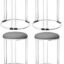 Lavish Craft Stackable Ottoman Stools with Cushion Top - Versatile Seating & Storage Solution, Set of [4] - Space-Saving, Stylish, and Comfortable Home Furniture (White-Grey, 4)