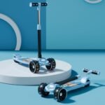 Lifelong Foldable Kids Kick Scooter with LED Wheels & Adjustable Height - Capacity 50kg- for Baby 3+ Year Old boy & Girl - Skate, Blue