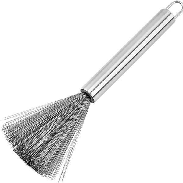 MOROVIK Kitchen Brush, Pan Scrubber, Wok Brush, Pot Scrubber, Dishes Scrub Brush, Steel Scrubbers for Cleaning Dishes, Steel Wool Scrubber with Handle, Steel Scrubber, Steel Scrubber Brush (1)