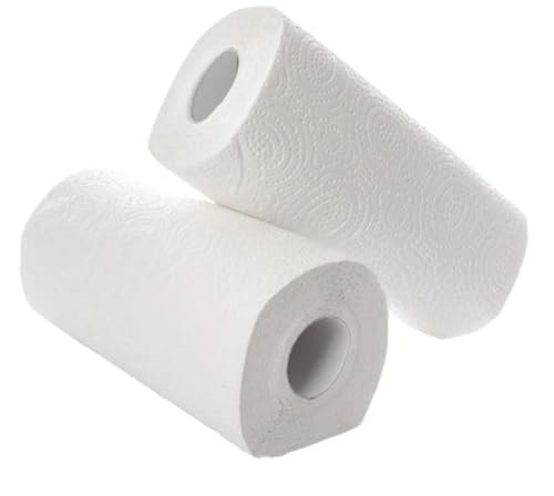 Magic Providers Highly Absorbent Strong Thick 4 Ply Kitchen Tissue | Big Size | Towel Paper Roll | Strong & Thick - 2 Rolls (65 Pulls Per Roll) Size 20 * 20cm
