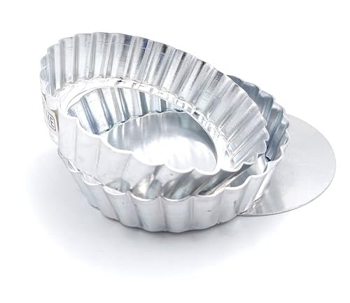 Prime Bakers and Moulders Aluminium Round Pie Baking Dish/Quiche Pans with Loose/Removable Bottom- 2 Piece (7 Inch)