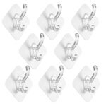 RP MALL Self Adhesive Hooks Wall Hooks Strong Adhesive Hooks, ABS Plastic Hooks for Towel Loofah Bathrobe Coats Ceiling Hanger, Waterproof and Oil Proof Nail Free Heavy Duty Wall Hook