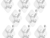 RP MALL Self Adhesive Hooks Wall Hooks Strong Adhesive Hooks, ABS Plastic Hooks for Towel Loofah Bathrobe Coats Ceiling Hanger, Waterproof and Oil Proof Nail Free Heavy Duty Wall Hook