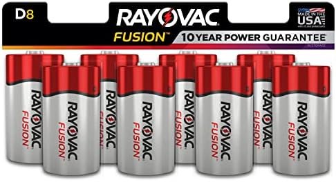 Rayovac Fusion D Batteries, Premium Alkaline D Cell Batteries (8 Battery Count)