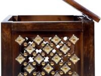 SMARTS COLLECTION Rosewood (Sheesham) Square Corner Table | Perfect for Living Room or Bedroom Furniture Solid Wood Construction | Brown
