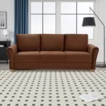 SOFA SANCTUARY- Three Seater Sofa | Luxury Comfort & Extra Spacious Wooden Sofa Set for Living Room | Sofa for Living Room & Office (Brown-Color)