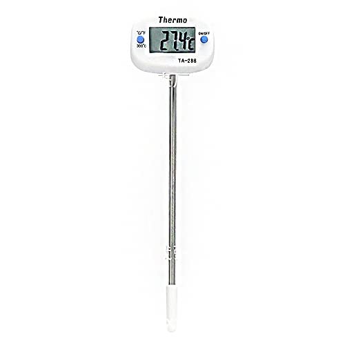 SYGA Digital BBQ Food Thermometer Instant Read Meat Candy Cooking Food Thermometer 180 Degree Rotatable Large Screen Long Probe for Kitchen Grill Meat Milk Yogurt Temperature - White