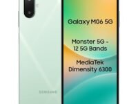 Samsung Galaxy M06 5G (Sage Green, 4GB RAM, 64GB Storage) | MediaTek Dimensity 6300 | AnTuTu Score 422K+ | 12 5G Bands| 25W Fast Charging | 4 Gen. of OS Upgrades | Without Charger