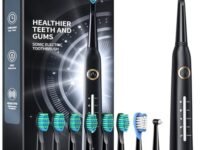 Sonic Electric Toothbrushes for Adults and Kids, 8 Brush Heads Electric Toothbrush with 40000 VPM Deep Clean 5 Modes, Rechargeable Fast Charge 4 Hours Last 30 Days