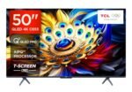 TCL 126 cm (50 inches) 4K Ultra HD Smart QLED Google TV 50C655 (Black)