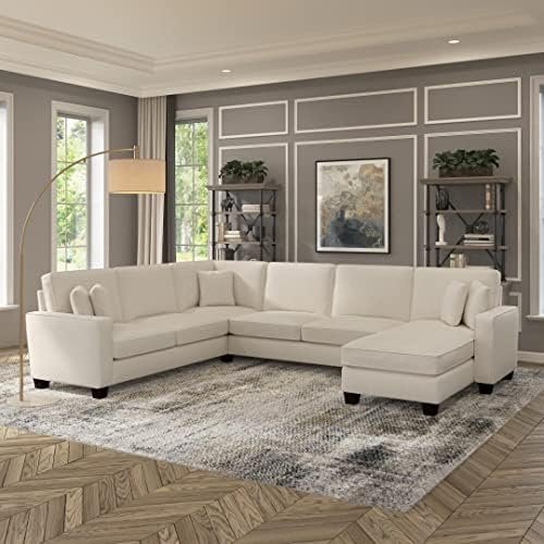 Torque - Moscow 7 Seater U Shape Fabric Sofa for Living Room, Bedroom, Office, Home Furniture - (RHS, Beige)