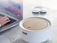 URALFA Mini Desktop Trash Presstop Can, Countertop Tiny Trash Can With Lid For Desk, Plastic For Office And Coffee Bar, 0.5 Gallon White