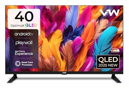VW 101 cm (40 inches) OptimaX Series Full HD Smart QLED Android TV VW40AQ1 (Black)