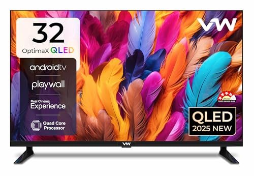 VW 80 cm (32 inches) OptimaX Series HD Ready Smart QLED Android TV VW32AQ1 (Black)