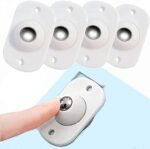Whitecloud ® 4 Pc Self Adhesive Mini Swivel Casters Wheels at The Bottom of The Storage Box Swivel Caster Wheels 360 Degree Rotation Furniture Storage Boxes (BT-342)