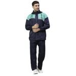 ZEEL Rain Coat for Men Waterproof for Bike Riders with Adjustable Hood Along with Inner Pockets, Polyester Rainwear Suit, Pants and Waterproof Drawstring Bag