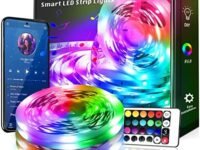 dalattin Bluetooth Led Lights for Bedroom 100ft,Smart Led Strip Lights with App Control Remote Control, RGB LED Light Strips,Music Sync Color Changing Room Decoration Party, (2 Rolls of 50ft)