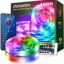dalattin Bluetooth Led Lights for Bedroom 100ft,Smart Led Strip Lights with App Control Remote Control, RGB LED Light Strips,Music Sync Color Changing Room Decoration Party, (2 Rolls of 50ft)