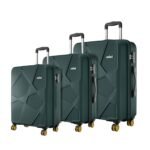 Safari Pentagon Pro 8 Wheels Set of 3 (Cabin + Medium + Large) Trolley Bags, Hard Case Polypropylene, 360º Wheeling Luggage, Travel Bag, Suitcase for Travel, Trolley Bags for Travel, Dusk Green
