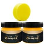 2 PACK Wood Seasoning Beewax, Multipurpose Natural Wood Wax Traditional Beeswax Polish for Furniture, Floor, Tables, Cabinets