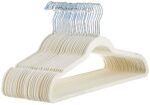AmazonBasics Velvet Suit Hangers, 30-Pack, Ivory
