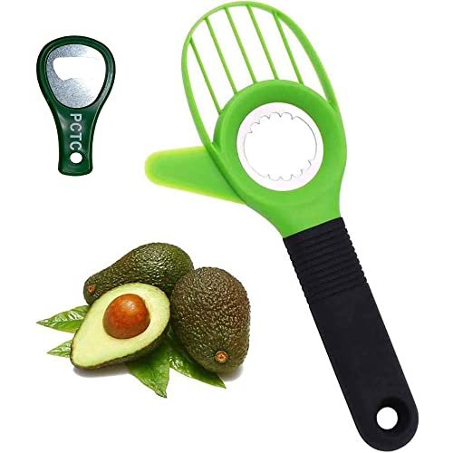 Avocado Slicer Seed Remover, PCTC 3 in 1 Avocado Cutter Tool with Good Grip Handleï¼Å’Multifunctional Avocado Peeler Suitable for Fruit Salad in Kitchenï¼Ë†Greenï¼â€°,1 Beer bottle opener