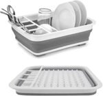 COLBEX Collapsible Dish Drying Rack Foldable Dish Rack Portable Dish Drainers for Kitchen Counter Collapsible Over The Sink Dish Drainer Drying Rack for RV Camping Marine Dish Tub and Washing Basin