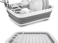 COLBEX Collapsible Dish Drying Rack Foldable Dish Rack Portable Dish Drainers for Kitchen Counter Collapsible Over The Sink Dish Drainer Drying Rack for RV Camping Marine Dish Tub and Washing Basin