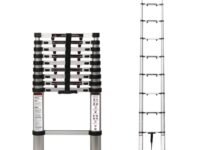 Corvids 3.8m (12.5 ft) Portable & Compact Finger Protect Aluminium Telescopic Ladder | 2-Year Warranty | EN131 Certified 10-Steps Foldable Multipurpose Step Ladder for Home & Outdoor use