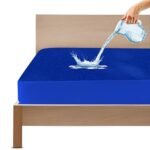 GADDA CO 100% Waterproof Premium Cotton Feel Mattress Protector Twin Bed 75x48 Inch|Ultra Soft Breathable & Hypoallergenic Fitted Bed Protector Terry Cover(6.3x4 feet, Fits Upto 10 Inches, Royal Blue)