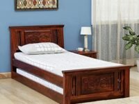 GR FURNITURE Solid Sheesham Wood Trundle Bed for Bedroom | Single Size Kids Daybed with Pull Out Storage | Guest Diwan Bed | Rosewood, Honey Oak