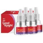 Good knight Flash Liquid Vaporiser | Pack of 4 (45ml each) | Lavender Fragrance | 2x Faster Than Before | Mosquito Repellent Refill | India’s Most Powerful Liquid Vaporizer
