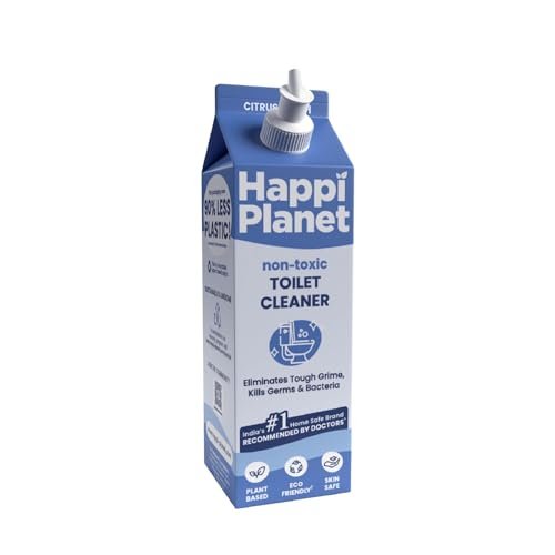 Happi Planet | Organic Disinfectant Toilet Cleaner | 1L | Natural, Non Toxic, Plant Based, Biodegradable, Herbal | Eliminates Tough Grime, Germs & Bacteria | No Toxic Fumes