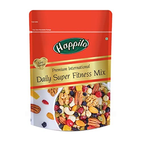 Happilo Premium International Daily Super Fitness Trail Mix of 20+ Varieties Dry Fruits Nuts, Seeds & Berries, Roasted Crunchy & Nutritious Healthy Snack, 160 g