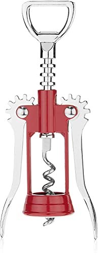 Iktu 1014 RIMEI 2 in 1 Wine Cork Screw Bottle Opener - Wine Opener, Wing Corkscrew Wine Bottle Opener with Multifunctional Bottles Opener - Red