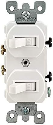 Leviton 15 Amp, 120/277 Volt, Duplex Style Single-Pole/Single-Pole Combination Switch, 5224-2W, White