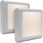MAZ-TEK Plug-in Led Night Light with Auto Dusk to Dawn Sensor,Adjustable Brightness Warm White Lights for Hallway,Bedroom, Kids Room, Kitchen, Stairway, 2 Pack