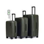 MOKOBARA Iconic Range The Set of 3 Polycarbonate Hard Shell Luggage 79Cms Cabin, Small Medium & Large Size German Makrolon Green, 8 Spinner Wheels Suitcase Trolley, Hinomoto Wheels (Seaweed Green)