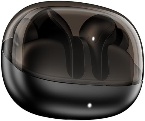 New Launch Airdopes Plus 311, Glass Design, Dual Microphone ENx, Fast Charging, 50 Hour Battery, Low Latency, IPX4, Bluetooth Headphones, TWS Earbuds Wireless Headphones with Microphone (Charcoal
