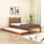 RJ ART Wooden Arch Single Trundle Bed | Single Bed with 1 Extra Pullout Bed | Wooden Single Bed Cot Palang Furniture for Bedroom, Living Room & Home | Solid Sheesham Wood, Honey Finish
